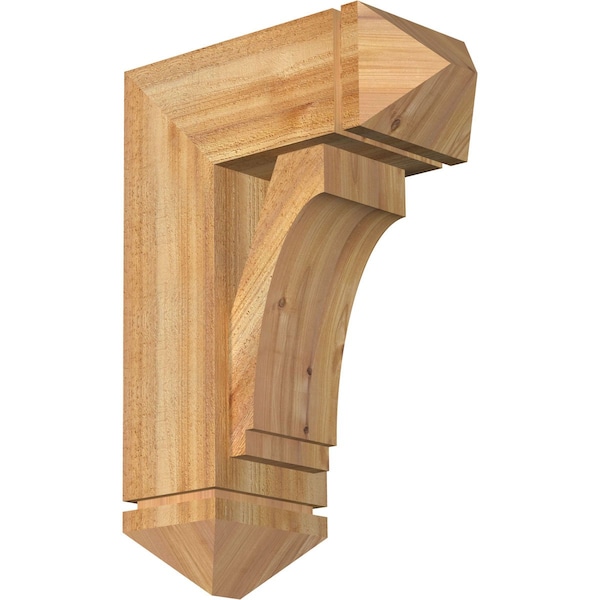 Ekena Millwork Imperial Arts and Crafts Rough Sawn Bracket w/ Offset Brace, Western Red Cedar, 8"W x 18"D x 26"H BKT0806X18X26IMP03RWR - main